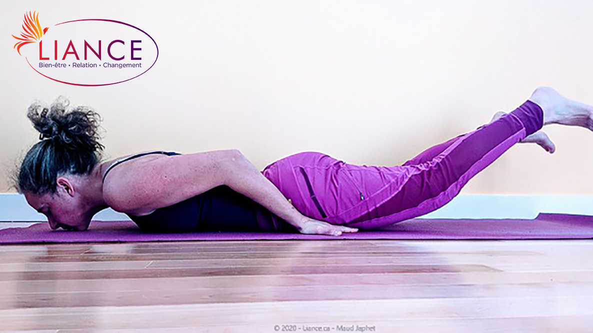 Posture de yoga | Posture de la Sauterelle | Yoga thérapeutique - Liance